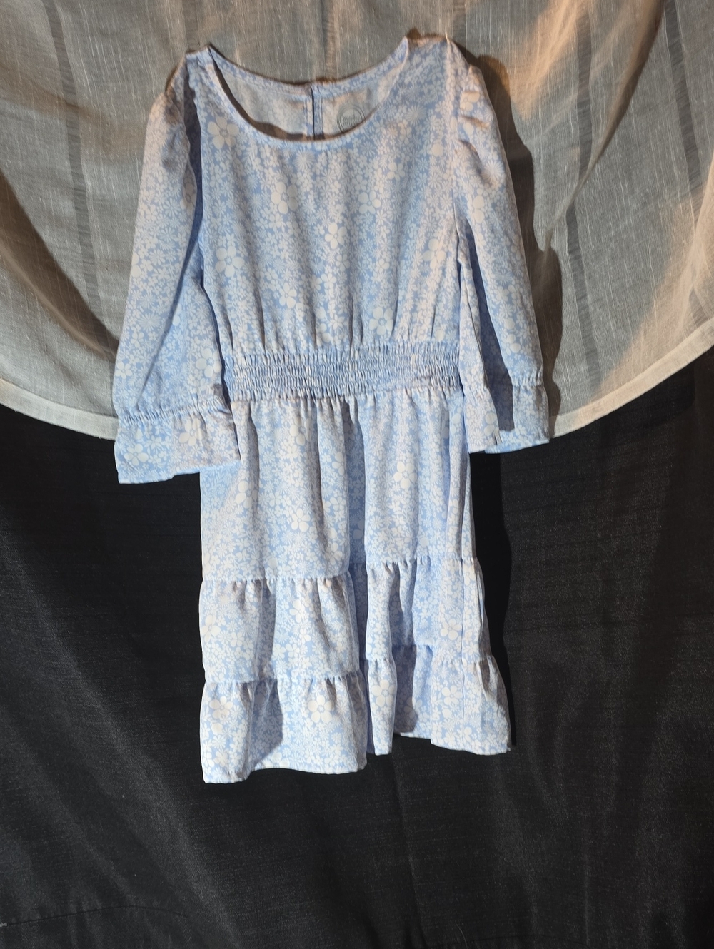 wonder nation Light Blue Floral Smocked Tiered Dress